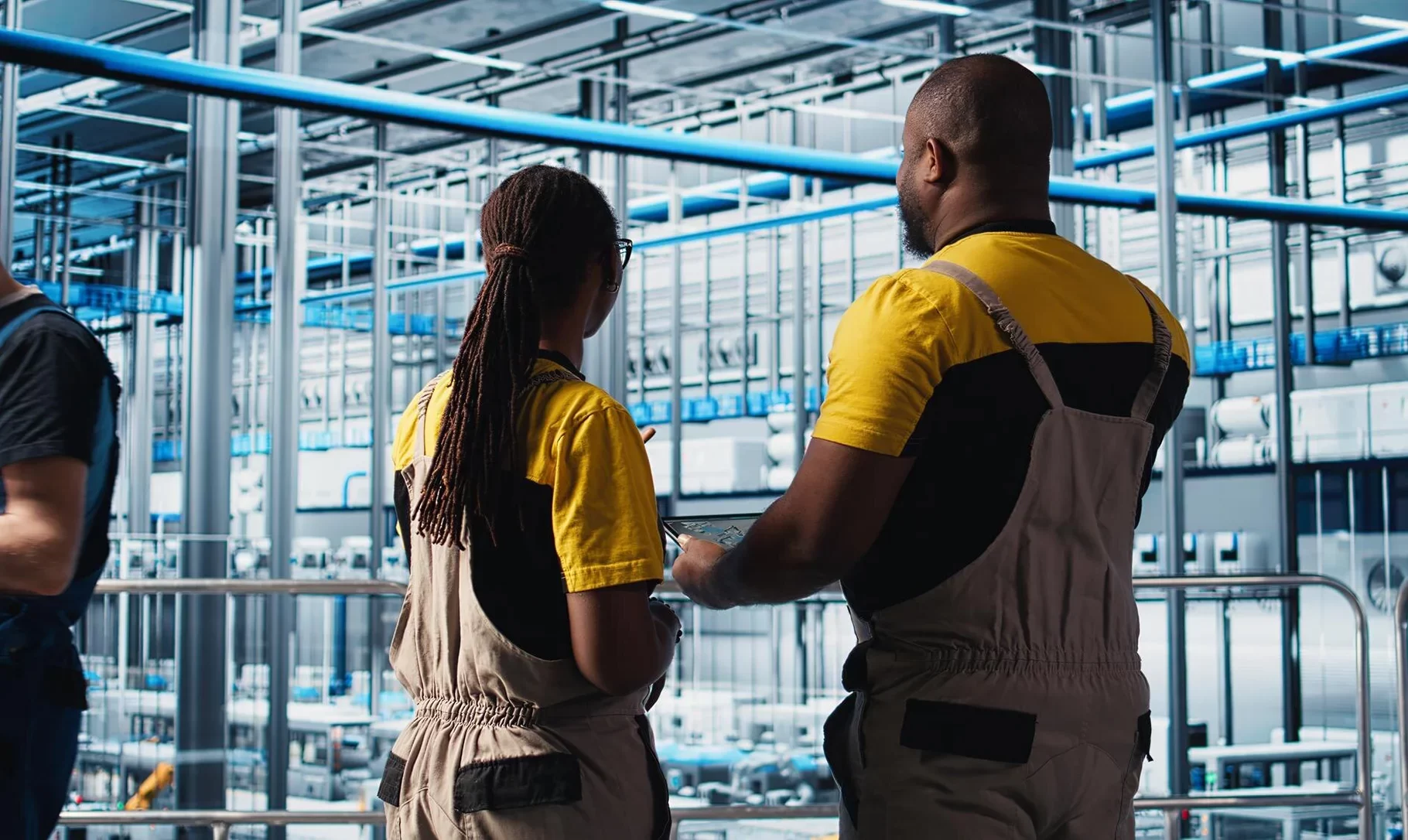 Horizon Engineering & Services - industrial plant engineering team controlling automated machinery